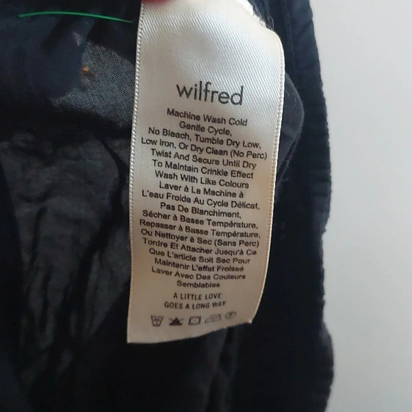 Aritzia Wilfred High Waisted Culotte Black Cropped wide leg pant M Elastic Waist - Picture 7 of 10